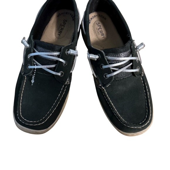 SPERRY TOP-SIDER IVYFISH NAVY SILVER BOAT SHOES SIZE: 7.5 M Preppy School - Picture 8 of 8